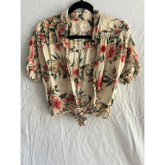 American Eagle Outfitters Tops - American Eagle Women's Hawiian Tie Up Button Down Top